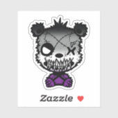 Goth Asexual Prilag Flag farbiger Bär Aufkleber (Blatt)