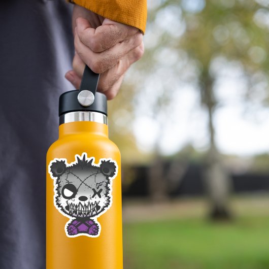 Goth Asexual Prilag Flag farbiger Bär Aufkleber