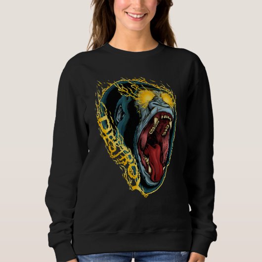 Goth Ästhetik Bad Gorilla Evil Spirit Animal Sweatshirt (Vorderseite)