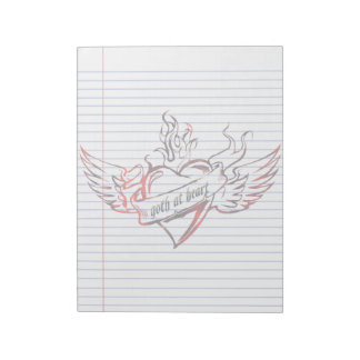 Goth at Heart Tattoo Art Lined Notepad Notizblock