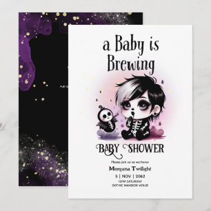 Goth Baby Boy brütet Hexenmeister Ghost Couldron Einladung