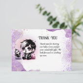 Goth Baby Boy Dusche Lila Black Danke (Stehend Vorderseite)