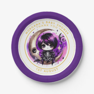 Goth Baby Boy Dusche von Crow Vielen Dank Pappteller
