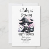 Goth Baby Girl Braut Hexe Ghost Couldron Einladung (Vorderseite)