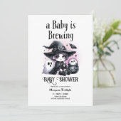 Goth Baby Girl Braut Hexe Ghost Couldron Einladung (Stehend Vorderseite)