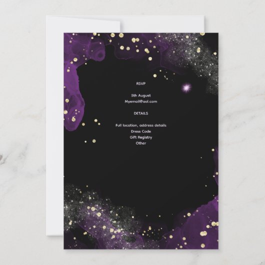 Goth Baby Girl Braut Hexe Ghost Couldron Einladung (Rückseite)