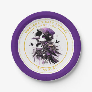 Goth Baby Girl Dusche von Crow Vielen Dank Pappteller