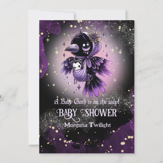 Goth Baby Girl geliefert von Crow Moonlight Einladung (Vorderseite)