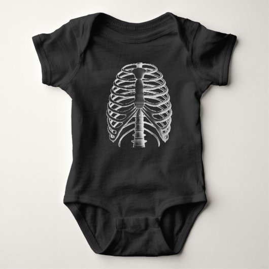 Goth Baby-Kleidung - Goth miserabeles Skeleton Baby Strampler (Vorderseite)