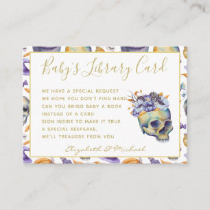Goth Baby Library Book Request Skulls Halloween Begleitkarte