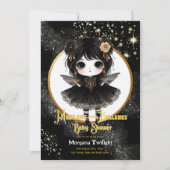 Goth Baby Shower Niedlich Girl Moonlight Lullabies Einladung (Vorderseite)