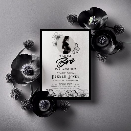 Goth Baby Shower Skulls & Blume Einladung