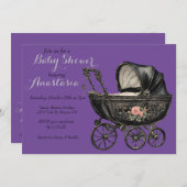 Goth Baby Stroller Girl Babydusche Einladung (Vorne/Hinten)