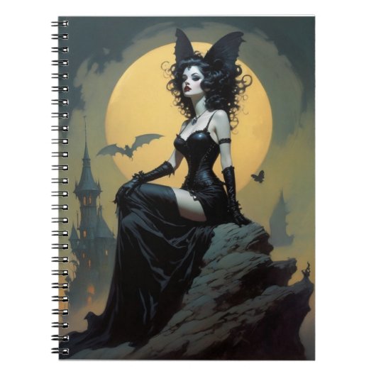 Goth Bat Girl Notizblock (Vorderseite)