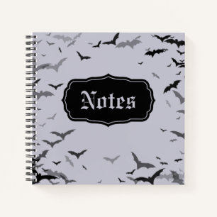 Goth Bats Lavendel und Black Notebook Notizblock