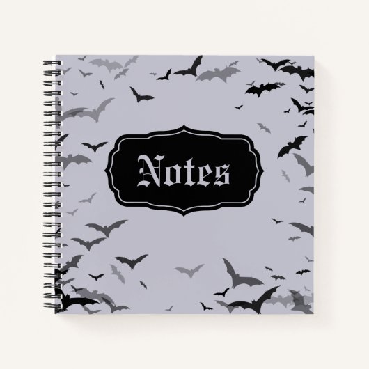 Goth Bats Lavendel und Black Notebook Notizblock (Vorderseite)