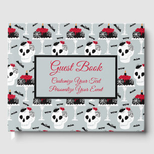 Goth Birthday Abschluss Skeletts Spider Cake Gästebuch