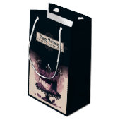 Goth Birthday Gift Bag - Spooky Birthday Cake Kleine Geschenktüte (Rückseite Schrägansicht)