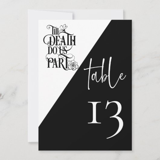 Goth bis Death Do us Part Wedding Tischnummer (Rückseite)