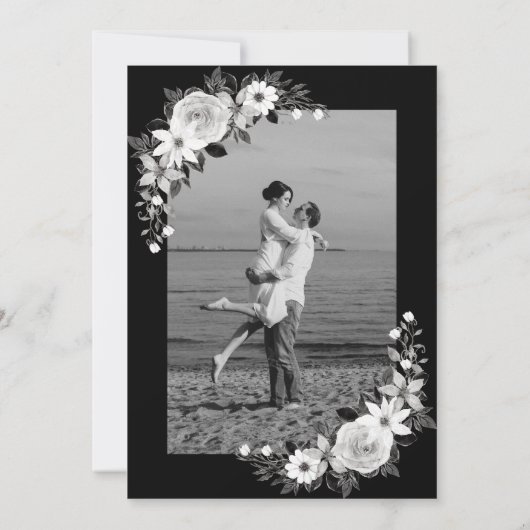 Goth bis Death Do us Party Blumenzwiebeln Brautpar Einladung (Rückseite)