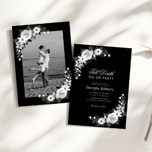 Goth bis Death Do us Party Blumenzwiebeln Brautpar Einladung