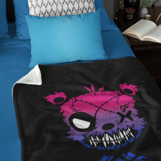 Goth Bisexual Prilag Flag farbiger Bär Sherpadecke