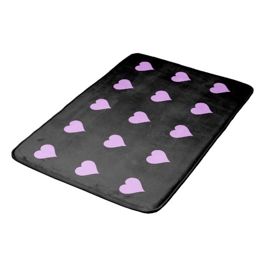 Goth Black and Pink Heart Design Badematte (Schrägansicht)