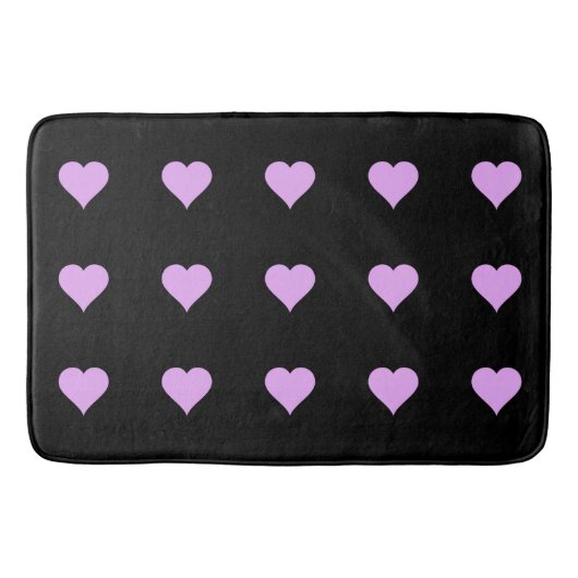 Goth Black and Pink Heart Design Badematte (Vorderseite)