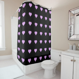 Goth Black and Pink Heart Design Duschvorhang