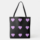 Goth Black and Pink Heart Design Tasche (Vorderseite)