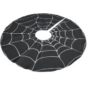 Goth Black and White Spiders Web Cobweb Weihnachte Polyester Weihnachtsbaumdecke (Schrägansicht)