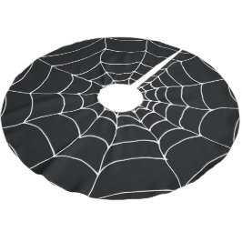 Goth Black and White Spiders Web Cobweb Weihnachte Polyester Weihnachtsbaumdecke