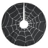 Goth Black and White Spiders Web Cobweb Weihnachte Polyester Weihnachtsbaumdecke (Vorderseite)