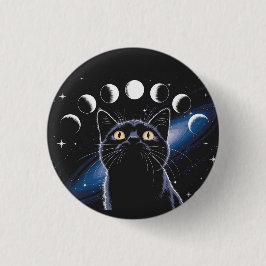 Goth Black Cat, Goth Gift, Hexenhour Black Cat Button