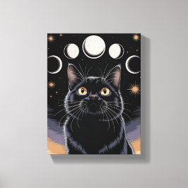 Goth Black Cat, Goth Gift, Hexenhour Black Cat Leinwanddruck