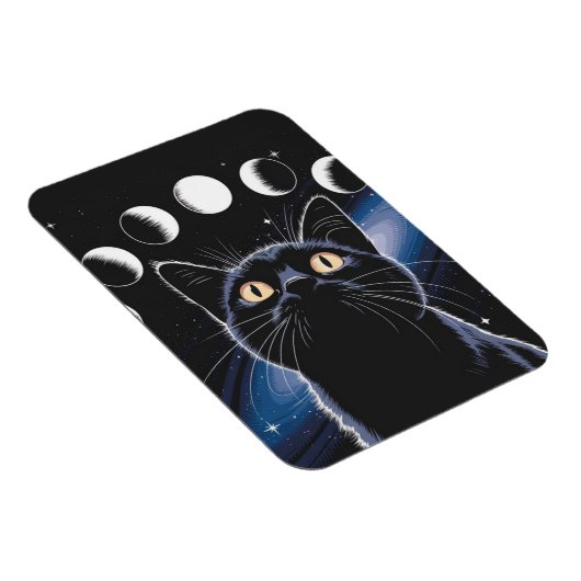 Goth Black Cat, Goth Gift, Hexenhour Black Cat Magnet (Rechte Seite)