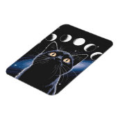 Goth Black Cat, Goth Gift, Hexenhour Black Cat Magnet (Linke Seite)