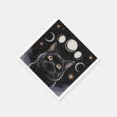 Goth Black Cat, Goth Gift, Hexenhour Black Cat Serviette (Ecke)