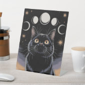 Goth Black Cat, Goth Gift, Hexenhour Black Cat Sockelschild (In SItu)
