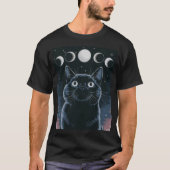 Goth Black Cat, Goth Gift, Hexenhour Black Cat T-Shirt (Vorderseite)