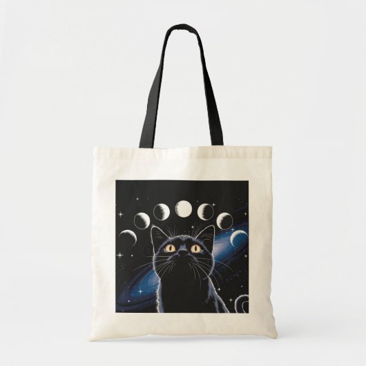 Goth Black Cat, Goth Gift, Hexenhour Black Cat Tragetasche (Vorne)