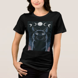 Goth Black Cat, Goth Gift, Hexenhour Black Cat Tri-Blend Shirt
