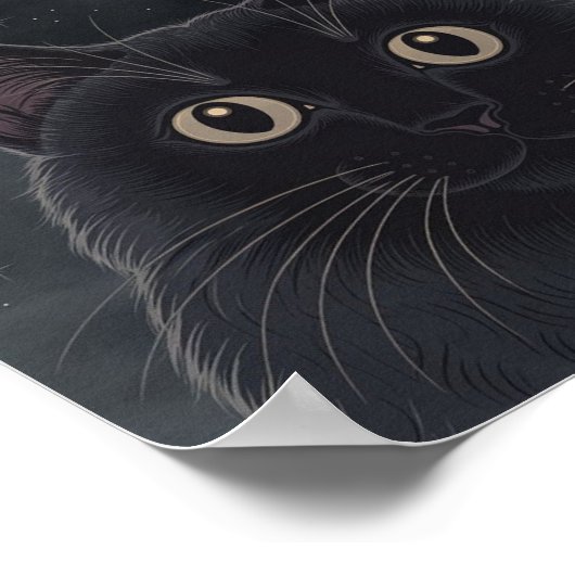 Goth Black Cat, Witzhour Black Cat Poster (Ecke)