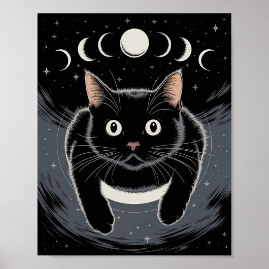 Goth Black Cat, Witzhour Black Cat Poster (Vorne)