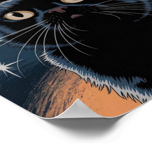 Goth Black Cat, Witzhour Black Cat Poster (Ecke)