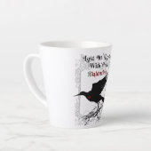 Goth Black Crow and Lace Valentine Latte Cup Milchtasse (Linke Ecke)