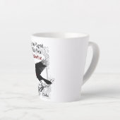 Goth Black Crow and Lace Valentine Latte Cup Milchtasse (Rechte Ecke)