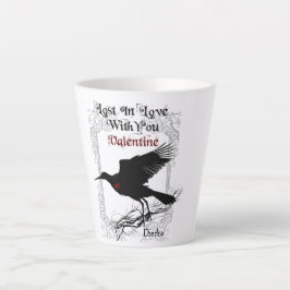 Goth Black Crow and Lace Valentine Latte Cup Milchtasse