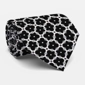 Goth Black Flowers and White Neck Tie Krawatte (Gerollt)