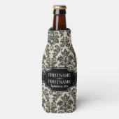 Goth Black Lace and Parchment Hochzeit Jahrestag Flaschenkühler (Flaschenvorderseite)